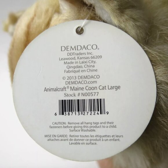 Demdaco 13" Maine Coon Cat Ginger Orange Striped Kitty Plush - Picture 11 of 11